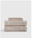 Nwt Quince European Linen 4 Piece Sheet Set Cal King Natural / White Stripe. Fixed Price $159.99.