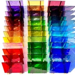 Illuckai 36 Transparent Stained Glass Sheets, X 4 Inch Cathedral Art. Fixed Price $55.44.