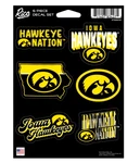 Iowa Hawkeyes Ncaa 6 Piece Decal Set / Sticker Sheet *rico. Fixed Price $7.27.