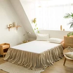 Biselina French Linen Bed Skirt With Pleated Frills 18-INCH Tailored Drop. Fixed Price $59.99.