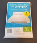 Bedding Essentials 16" Zippered Mattress Protector Heavy Eva Waterproof Twin. Fixed Price $15.16.