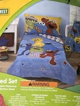 Sesame Street 4 Piece Toddler Bed Set Elmo Quilt Sheets Pillowcases Nwt. Fixed Price $36.00.
