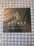 Ralph Lauren Gwen Gingham Slate Blue White Premium Queen Size Fitted Sheet - Nos. Fixed Price $99.99.