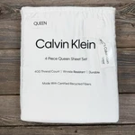 Calvin Klein 4-PIECE Queen Sheet Set 400 Thread Count Tencel Blend White Nwt. Fixed Price $79.00.