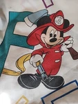 Mickey Mouse Alphabet Twin Flat Sheet 65" X 95" Disney Duck Goofy Ski Fire Cut. Fixed Price $9.25.