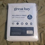 Great Bay Home 400 Thread Count Allergy-free Zip Pillow Protectors 8PK White. Fixed Price $11.69.