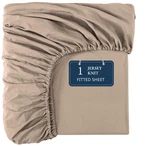 Lane Linen Fitted Sheet Only - 4 Way Stretch Knitted Deep Full, Taupe. Fixed Price $21.82.