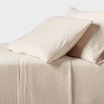 King Jersey Sheet Set Heather Oatmeal Threshold : 4-PIECE, 100% Cotton,. Fixed Price $34.43.