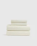Nwot Quince Classic Organic Cotton Percale Sheet Set 4PC Ivory King. Fixed Price $78.00.