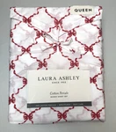 Nwt Laura Ashley Queen Sheet Set Holiday Cottage Bow Ribbon Red & White. Fixed Price $68.00.