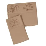 Rv/camper Microfiber Embroidered Sheet Set , "vintage - Taupe" Choose Size. Fixed Price $44.99.