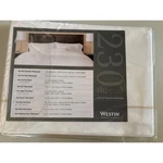 Westin Hotels & Resorts King Flat Sheet 230 Thread Count White Taupe Piped Trim. Fixed Price $37.00.