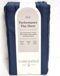 Threshold Twin Xl Size 400 Thread Count Performance Flat Sheet - Metallic Blue. Fixed Price $13.99.