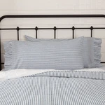 Sawyer Mill Blue Ticking Stripe Ruffled Pillow Case Set Of 21X40. Fixed Price $32.26.