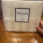 New! Charter Club Damask Stripe (neo Natural) Queen Flat Sheet, 550 Thread Count. Fixed Price $24.00.