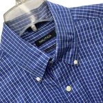 Nautica Dress Shirt Mens Large Blue Check 100% Cotton Button Down Long Sleeve. Fixed Price $19.54.