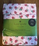 New 4PC Kate Spade Queen Sheet Set Raspberries 100% Cotton. Fixed Price $58.95.