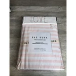 Rae Dunn Pink Striped Twin Sheet Set Polyester Embroidered Love Pillowcases. Fixed Price $24.00.