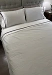 Restoration Hardware Queen Flat Sheet 2 Standard Pillowcases White W/gray Stripe. Fixed Price $55.96.