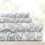 Linen Market Double-brushed Patterned Microfiber Queen, Coarse Paisley Navy. Fixed Price $45.99.