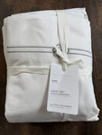 Pottery Barn Emilia Embroidered Organic Percale Sheet Set King White/gray Mist. Fixed Price $149.99.