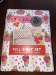 Disney Full Sheet Set White Pooh Hearts Valentine All Over Print 100% Cotton. Fixed Price $39.99.