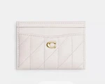 Coach Essential Card Case With Pillow Quilting Brass/chalk. Fixed Price $69.00.