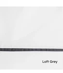 Ralph Lauren H2415H White Loft Gray Stripe Organic Cotton Percale Sheet King. Fixed Price $153.00.