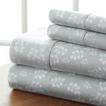 Ultra Luxury Wheat Pattern 4 Piece Bed Sheet Set Kaycie Gray Fashion Collection. Fixed Price $47.99.