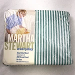 Martha Stewart Everyday 200 Thread Count King Fitted Sheet No Iron Green Stripe. Fixed Price $47.49.