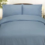 Embossed Dobby Stripe 90GSM Microfiber Sheet Set - Full 54X75", Light Blue. Fixed Price $31.00.