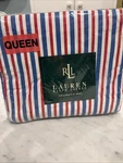 Ralph Lauren American Summer Stripe Queen Bed Flat Sheet Red White Blue New-nip. Fixed Price $79.99.