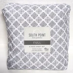 Full Size South Point Home Fashions Microfiber Sheet Set Grey Stamp Medallion. Fixed Price $13.99.