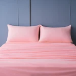 1800 Thread Count Microfiber Fade Resistant Bed Sheet Set, 4 Piece, Full, Blush. Fixed Price $35.50.