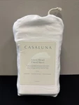 Casaluna Full Size Linen Blend Fitted Sheet - White ( Fresh ). Fixed Price $31.47.