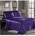 Satin California King 4-PIECE, Purple Luxury Silky Bed Sheets-extra Soft. Fixed Price $69.93.