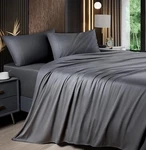 Shilucheng Queen Sheet Set, Bamboo, 4PC Dark Grey. Fixed Price $30.99.