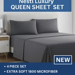 Nestl Queen Sheet Set 4PC 1800 Microfiber Deep Pocket Extra Soft New. Fixed Price $35.00.