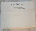 Nos Vintage Polo Ralph Lauren Fitted Sheet Classic Linen Color- Twin #1303. Fixed Price $86.00.