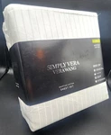 $220 Simply Vera Wang 800 Tc Egyptian Cotton Sateen White Stripe King Sheet Set. Fixed Price $149.97.