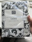 New 2PC Pottery Barn Teen Damask Standard Pillowcase Set Black White. Fixed Price $26.00.