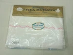 Vtg Stevens Utica Mohawk Pink Embroidery White Cotton Double Flat Sheet 81X108. Fixed Price $23.19.