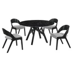 Armen Living Venus Polly 5-PIECE Wood Dining Table And Chair Set Black/gray. Fixed Price $1773.99.