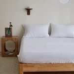 100% Linen Fitted Stone Washed Solid Color - (1 Piece) 14 Inch Deep Pocket Ma.... Fixed Price $86.65.