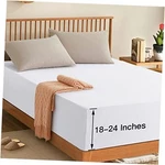 Manyshofu Extra Deep Pocket Fitted Sheet Only - 1800 Thread King Pure White. Fixed Price $28.04.