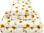 Yellow Floral Set King, Sunflower Printed Bed Brushed Microfi. Fixed Price $42.93.