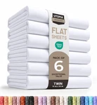 Utopia Bedding Flat Sheets - Soft Brushed Twin (pack 6), White. Fixed Price $75.65.