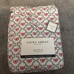 Laura Ashley Twin Sheet Set Bow Trellis Green 4PC Farmhouse Cottage Holiday Red. Fixed Price $44.39.