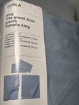 Ikea Dvala King Bed Set 1 Flat & Fitted Sheet 2 Pillowcase Gray-blue. Fixed Price $38.50.
