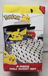Pokemon"lighting Bolt" Kids 4 Piece Full Sheet Set, Microfiber/new. Fixed Price $17.00.